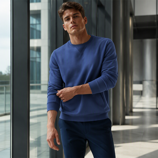Sweatshirt à col rond classique décontracté pour homme