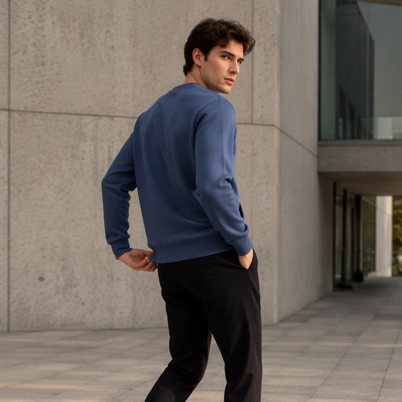 Sweatshirt à col rond classique décontracté pour homme