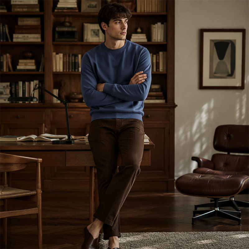 Sweatshirt à col rond classique décontracté pour homme