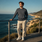 Sweatshirt à col rond classique décontracté pour homme