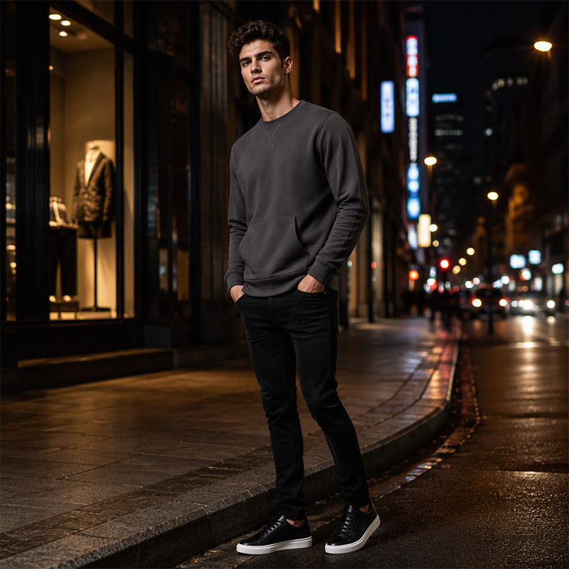 Sweatshirt à col rond classique décontracté pour homme