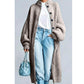 Manteau pull long en maille grosse maille pour femme