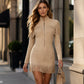 Robe western à franges en suédine pour femme