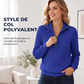 Pull en maille torsadée à demi-zip pour femme