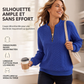 Pull en maille torsadée à demi-zip pour femme