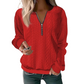 Pull en maille torsadée à demi-zip pour femme