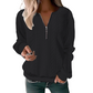 Pull en maille torsadée à demi-zip pour femme