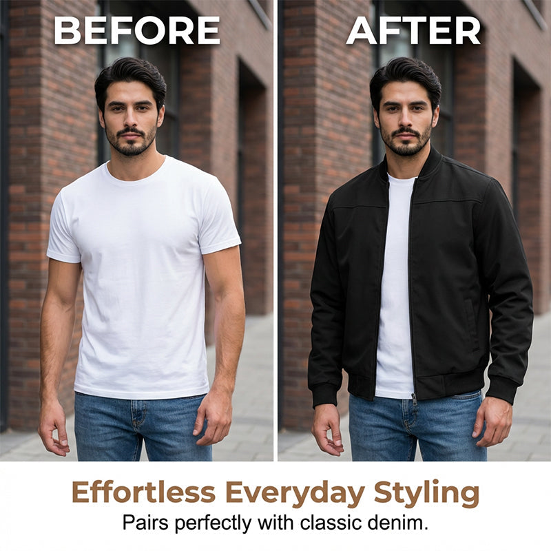 📢📢50 % DE RÉDUCTION !! ⏰Blouson bomber classique pour homme à fermeture éclair