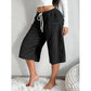 🌿👖 -50% | Pantacourt Femme en Maille Côtelée – Jambe Large, Taille à Cordon, Confortable & Élégant