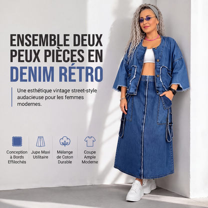 Robe longue en jean amincissante
