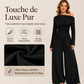 Combinaison pantalon large à épaules dénudées pour femme