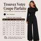 Combinaison pantalon large à épaules dénudées pour femme