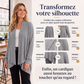Cardigan décontracté pour femme avec pan avant ouvert et effet drapé