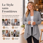 Cardigan décontracté pour femme avec pan avant ouvert et effet drapé