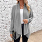 Cardigan décontracté pour femme avec pan avant ouvert et effet drapé