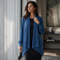 Cardigan décontracté pour femme avec pan avant ouvert et effet drapé