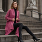Cardigan décontracté pour femme avec pan avant ouvert et effet drapé
