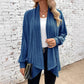 Cardigan décontracté pour femme avec pan avant ouvert et effet drapé