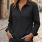 Haut Henley à manches longues en tricot gaufré pour femme