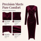 Robe moulante en velours à col V et fronces pour femme