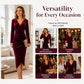 Robe moulante en velours à col V et fronces pour femme