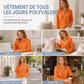 Haut en maille pour femme à col V et manches longues