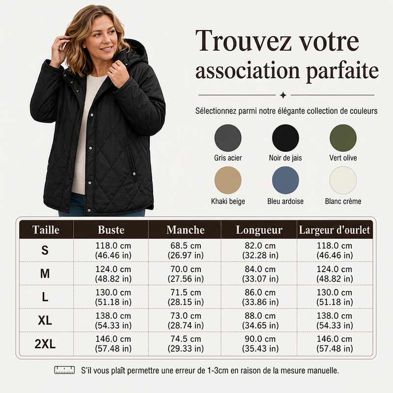 Manteaux à capuche matelassés diamant pour femme, pour l'hiver