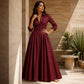 Robe maxi pour femme à col revers et boutonnée