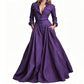 Robe maxi pour femme à col revers et boutonnée