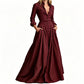 Robe maxi pour femme à col revers et boutonnée