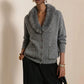 Cardigan en maille à col fourrure pour femme