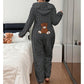 Pyjama une-pièce à capuche motif ours mignon pour femme