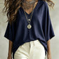 Blouse féminine col V drapé et fluide