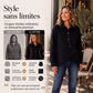 Veste boutonnée diagonale irrégulière pour femme