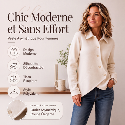 Veste boutonnée diagonale irrégulière pour femme