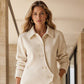 Veste boutonnée diagonale irrégulière pour femme