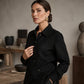 Veste boutonnée diagonale irrégulière pour femme