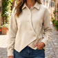 Veste boutonnée diagonale irrégulière pour femme