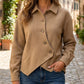 Veste boutonnée diagonale irrégulière pour femme