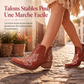 Bottines Martin à talon bloc et coupe V rétro pour femmes, grande taille, unies ou à imprimé floral, pour l'automne et l'hiver
