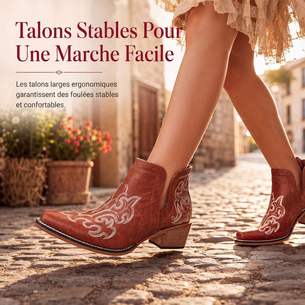 Bottines à lacets à talon bloc et coupe V rétro pour femmes, grande taille, unies ou à imprimé floral, pour l'automne et l'hiver