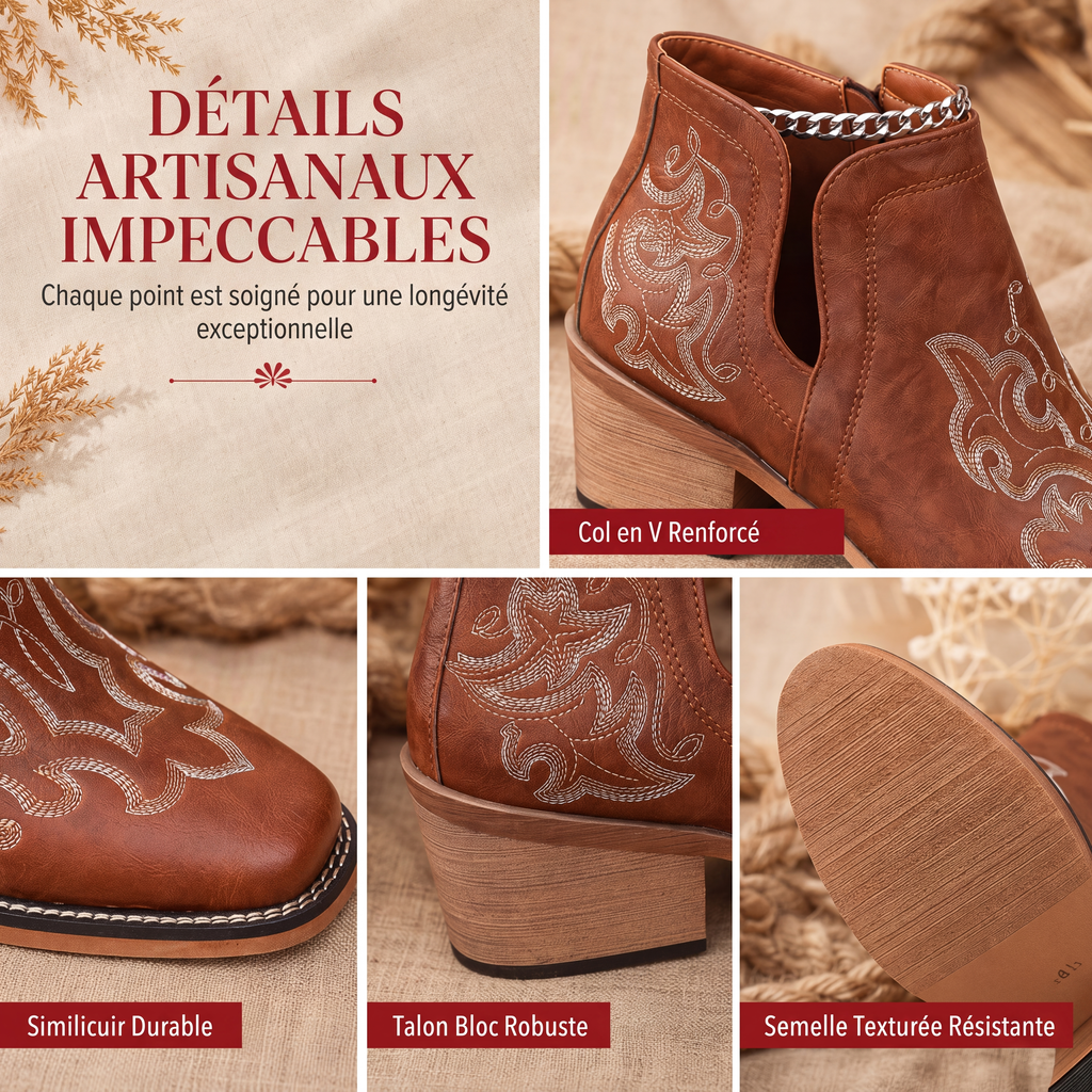 Bottines à lacets à talon bloc et coupe V rétro pour femmes, grande taille, unies ou à imprimé floral, pour l'automne et l'hiver