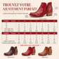 Bottines Martin à talon bloc et coupe V rétro pour femmes, grande taille, unies ou à imprimé floral, pour l'automne et l'hiver