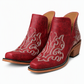 Bottines Martin à talon bloc et coupe V rétro pour femmes, grande taille, unies ou à imprimé floral, pour l'automne et l'hiver