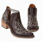 Bottines Martin à talon bloc et coupe V rétro pour femmes, grande taille, unies ou à imprimé floral, pour l'automne et l'hiver