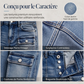 Jean droit stretch taille haute pour femme