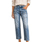 Jean droit stretch taille haute pour femme