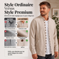 Chemise décontractée à col montant pour homme, manches longues