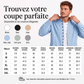 Chemise décontractée à col montant pour homme, manches longues