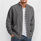 Chemise décontractée à col montant pour homme, manches longues